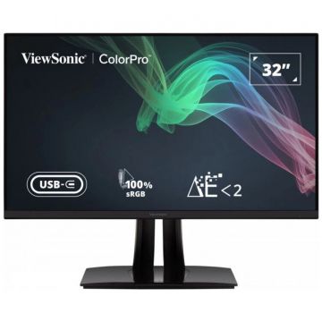 VIEWSONIC Monitor LED ViewSonic VP3256-4K 31.5 inch UHD IPS 5 ms 60 Hz USB-C HDR, Negru