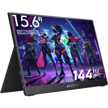 Arzopa Monitor Gaming portabil Arzopa G1 Game, 15.6 FHD, 144Hz 15ms, USB-C, miniHDMI