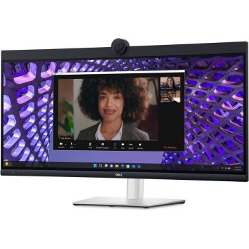 Dell Monitor Dell Video Conferina Curbat (P3424WEB), WQHD,60 Hz, IPS, HDMI, USB 3.2 Gen1 Type-C, ArgintiuNegru