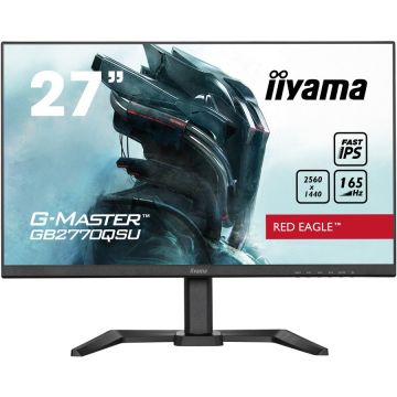 IIYAMA Monitor gaming LED IPS iiyama G-Master GB2770QSU-B5, 27, WQHD, HDMI, Display Port, 165Hz, FreeSync Premium, Red Eagle, Vesa, Negru