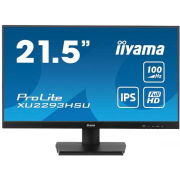IIYAMA Monitor IPS LED Iiyama 21.5 XU2293HSU-B6, Full HD (1920 x 1080), HDMI, DisplayPort, Boxe, 100 Hz, 1 ms, Negru