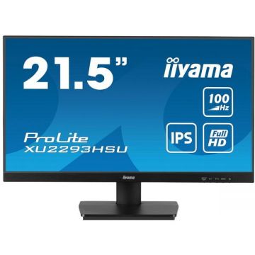 IIYAMA Monitor IPS LED Iiyama 21.5 XU2293HSU-B6, Full HD (1920 x 1080), HDMI, DisplayPort, Boxe, 100 Hz, 1 ms, Negru