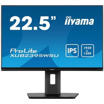 IIYAMA Monitor IPS LED Iiyama 22.5 XUB2395WSU-B5, 1920 x 1200, VGA, HDMI, DisplayPort, Boxe, Pivot, Negru