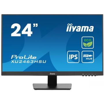 IIYAMA Monitor IPS LED Iiyama 23.8 XU2463HSU-B1, Full HD (1920 x 1080), HDMI, DisplayPort, Boxe, 100 Hz, 3 ms, Negru