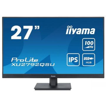 IIYAMA Monitor IPS LED Iiyama 27 XU2792QSU-B6, WQHD (2560 x 1440), HDMI, DisplayPort, Boxe, 100 Hz, 0.4 ms, Negru