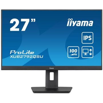 IIYAMA Monitor IPS LED Iiyama 27 XUB2792QSU-B6, WQHD (2560 x 1440), HDMI, DisplayPort, Boxe, Pivot, 100 Hz, 0.4 ms, Negru