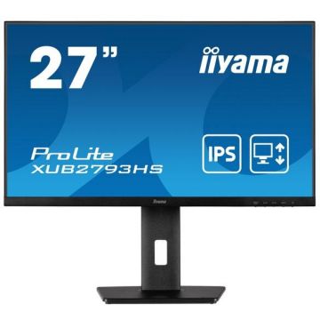 IIYAMA Monitor IPS LED Iiyama 27 XUB2793HS-B6, Full HD (1920 x 1080), HDMI, DisplayPort, Boxe, Pivot, 100 Hz, 1 ms, Negru