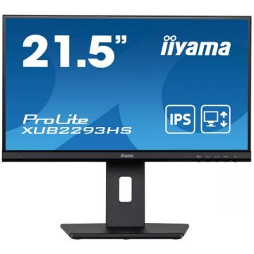 IIYAMA Monitor IPS LED iiyama PROLITE 21.5 XUB2293HS-B5, Full HD (1920 x 1080), HDMI, DisplayPort, AMD FreeSync, Pivot, Negru