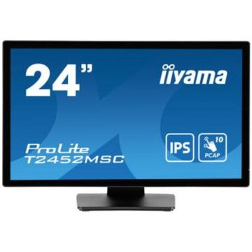 IIYAMA Monitor IPS LED iiyama ProLite 23.8 T2452MSC-B1, Full HD(1920 x 1080), HDMI, DisplayPort, Boxe, Touchscreen, Negru