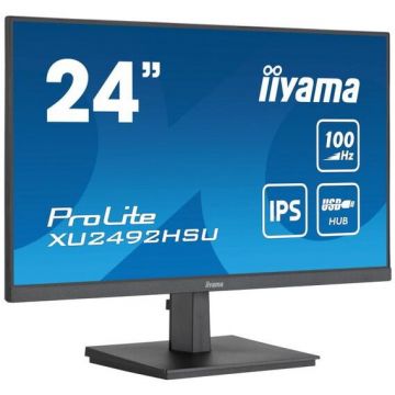 IIYAMA Monitor IPS LED Iiyama ProLite 23.8 XU2492HSU-B6, Full HD (1920 x 1080), HDMI, DisplayPort, Boxe, 100 Hz, Negru