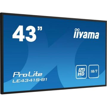 IIYAMA Monitor IPS LED Iiyama ProLite 43 LE4341S-B1, Full HD (1920 x 1080), VGA, HDMI, Negru