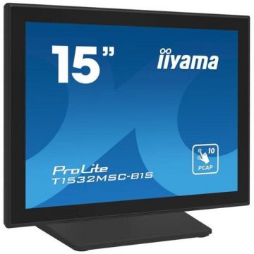IIYAMA Monitor TN LED Iiyama 15 T1532MSC-B1S, 1024 x 768, VGA, HDMI, DisplayPort, Touchscreen, Negru