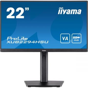 IIYAMA Monitor VA LED iiyama 21.5 XUB2294HSU-B2, Full HD (1920 x 1080), HDMI, DisplayPort, AMD FreeSync, Pivot, Boxe, Negru