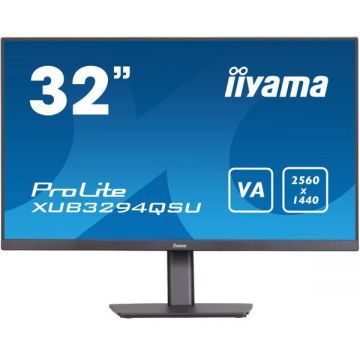 IIYAMA Monitor VA LED iiyama ProLite 31.5 XUB3294QSU-B1, QHD (2560 x 1440), HDMI, DisplayPort, Pivot, Boxe, Negru