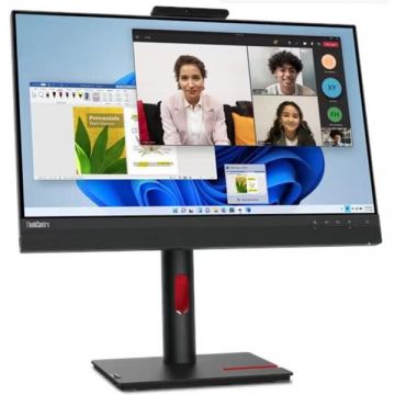 Lenovo Monitor IPS LED Lenovo ThinkCentre TiO 24 Gen 5, Full HD (1920 x 1080), HDMI, DisplayPort, Touchscreen, Boxe, Pivot, Negru