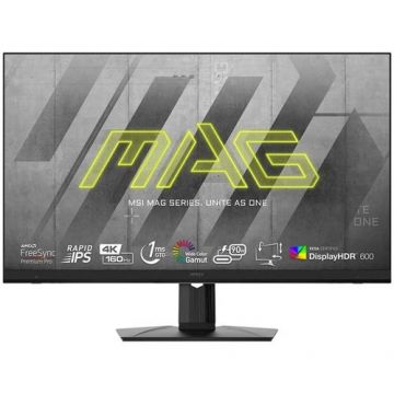 Monitor Gaming IPS LED MSI MAG 32inch 323UPF, UHD (3840 x 2160), HDMI, DisplayPort, Pivot, 160 Hz, 1 ms (Negru)