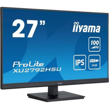 Monitor IPS LED Iiyama ProLite 27inch XU2792HSU-B6, HDMI, DisplayPort, Boxe, 100 Hz, 0.4 ms (Negru)
