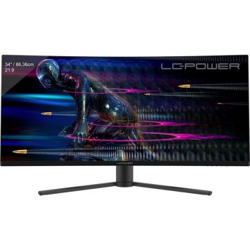 Monitor LED Gaming Curbat LC-M34-UWQHD-165-C 34 inch UltraWide Quad HD VA 4ms 165Hz Black