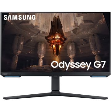 Samsung Monitor Gaming LED IPS Samsung Odyssey G7 28, UHD (3840 x 2160), HDMI, DisplayPort, AMD FreeSync, Nvidia G-Sync, Pivot, Boxe, 144 Hz, 1ms, Negru