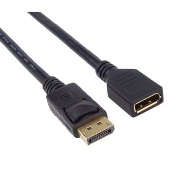 Cablu prelungitor DisplayPort, tata - mama, 4K@30Hz, conectori auriti, 1m, dublu ecranat, PremiumCord