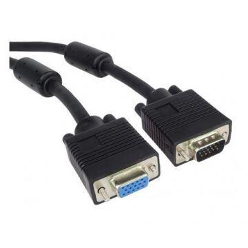 Cablu prelungitor VGA, mama - tata, cu ferite, high quality, dubluecranat, 3m, PremiumCord kpvc03
