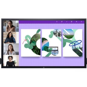 Dell Display interactiv (tabla interactiva) Dell P8624QT, 86 Class, 4K UHD 85.6, LED-backlit LCD IPS, 1200:1, 8ms, Difuzoare 20W, Negru