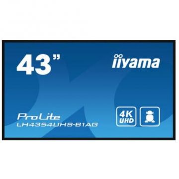 IIYAMA Display Profesional IPS LED iiyama ProLite 42.5 LH4354UHS-B1AG, Ultra HD(3840 x 2160), VGA, DVI, HDMI, DisplayPort, Boxe, Negru