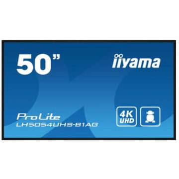 IIYAMA Display Profesional VA LED iiyama ProLite 49.5 LH5054UHS-B1AG, Ultra HD (3840 x 2160), VGA, DVI, HDMI, DisplayPort, Boxe, Negru