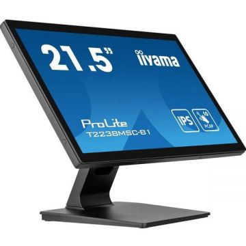 IIYAMA Monitor IPS LED IIYAMA 21.5 T2238MSC-B1, Full HD (1920 x 1080), HDMI, DisplayPort, Boxe, Touchscreen, Negru
