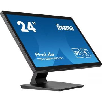 IIYAMA Monitor IPS LED Iiyama 23.8 T2438MSC-B1, Full HD (1920 x 1080), HDMI, DisplayPort, Boxe, Touchscreen, Negru