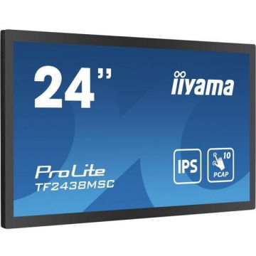 IIYAMA Monitor IPS LED Iiyama 23.8 TF2438MSC-B1, Full HD (1920 x 1080), HDMI, DisplayPort, Boxe, Touchscreen, Negru