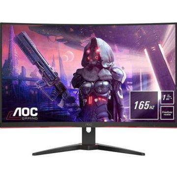 Monitor LED AOC Gaming CQ32G2SE/BK Curbat 31.5 inch 1 ms Negru FreeSync Premium 165 Hz