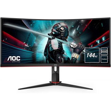 Monitor LED AOC Gaming CU34G2X Curbat 34 inch UWQHD VA 1 ms 144 Hz FreeSync