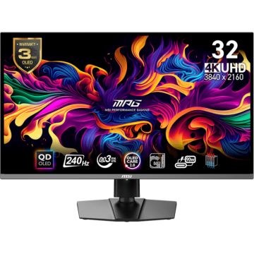 Monitor LED MSI Gaming MPG 321URX 31.5 inch UHD QD-OLED 0.03 ms 240 Hz USB-C HDR