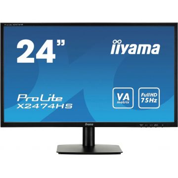 Monitor Second Hand Iiyama x2474HS, 24 Inch Full HD VA, VGA, HDMI, DisplayPort