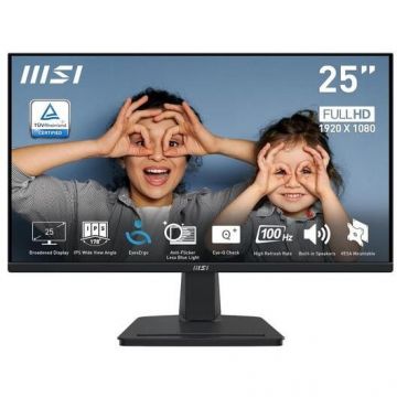 MSI Monitor IPS LED MSI 24.5 PRO MP251, Full HD 1920 x 1080, VGA, HDMI, Boxe, 100 Hz, 1 ms Negru MSI Monitor IPS LED MSI 24.5 PRO MP251, Full HD 1920 x 1080, VGA, HDMI, Boxe, 100 Hz, 1 ms Negru
