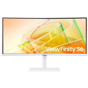 Samsung Monitor LED Samsung 34 LS34C650TAUXEN, WQHD (3440 x 1440), HDMI, DisplayPort, Ecran curbat, Alb