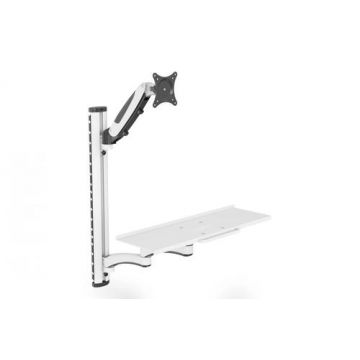 Suport Perete Digitus DA-90451, Raft pentru Mouse si Tastatura, Pana la 32inch, 8 kg, Inaltime reglabila (Alb/Negru)