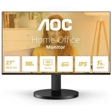 AOC Monitor IPS LED AOC 27 27B3HA2, FULL HD (1920x1080), VGA, HDMI, Boxe, 100 Hz, 1 ms, Negru