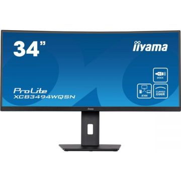 IIYAMA Monitor Gaming VA LED iiyama 34 XCB3494WQSN-B5, WQHD (3440 x 1440), HDMI, DisplayPort, AMD FreeSync, Ecran Curbat, Boxe, 120 Hz, 1 ms, Negru