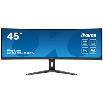 IIYAMA Monitor VA LED Iiyama 44.5 XCB4594DQSN-B1, DQHD (5120 x 1440), HDMI, DisplayPort, Ecran curbat, Boxe, 165 Hz, 0.8 ms, Negru