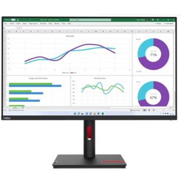Lenovo Monitor IPS LED Lenovo ThinkVision 31.5 T32h-30, WQHD (2560 x 1440), HDMI, DisplayPort, Pivot, Negru