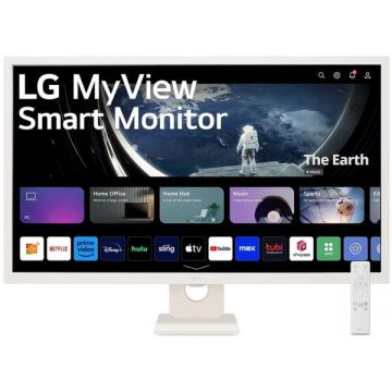 LG Monitor Smart IPS LED LG 32 32SR50F-W, FULL HD (1920 x 1080), HDMI, Boxe, Alb
