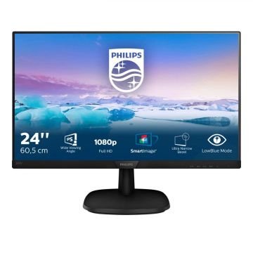 Monitor LED PHILIPS 243V7QJABF/00, 23.8inch, FHD IPS, 5ms, 60Hz, negru