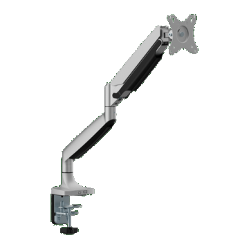 Suport birou 1 monitor Serioux MM82-C012, gas spring, 17″-45″, 16kg, Argintiu