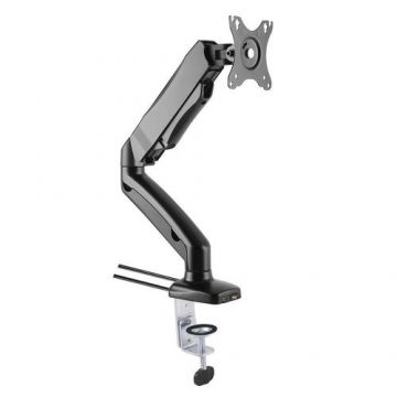 Suport de birou Techly ICA-LCD514, VESA, 13inch-27inch, 6.5kg, Pivot, USB / Audio (Negru)