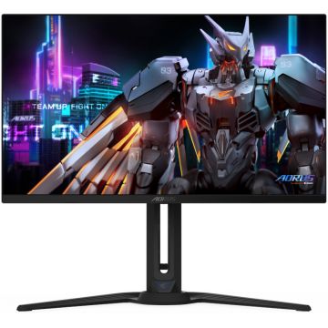 Monitor LED GIGABYTE Gaming AORUS FO27Q3 27 inch QHD QD-OLED 0.03 ms 360 Hz USB-C KVM HDR FreeSync Premium Pro