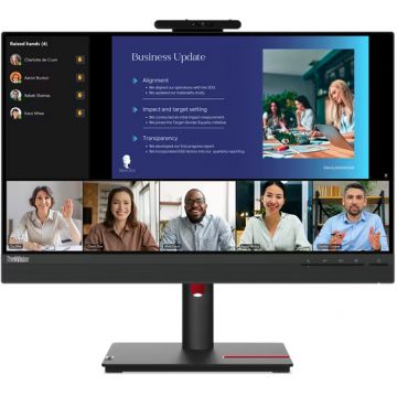 Monitor LED Lenovo ThinkVision T24v-30 23.8 inch FHD IPS 4 ms 75 Hz Webcam