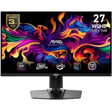 Monitor LED MSI Gaming MAG 271QPX 26.5 inch QHD QD-OLED 0.03 ms 360 Hz USB-C HDR FreeSync