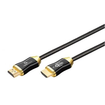 Cablu HDMI Gembird Active Optical AOC Ultra High speed cu Ethernet, AOC Premium Series, 20m (Negru/Auriu)